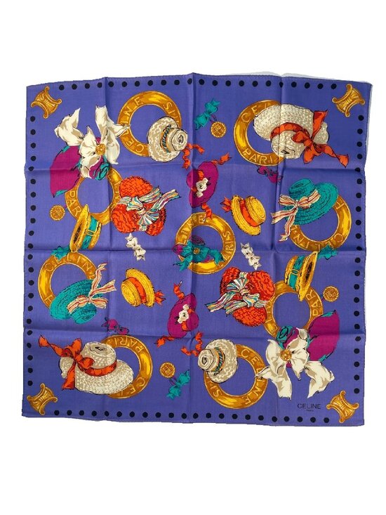 Celine Accessories - Celine Paris Cotton Scarf Hat Motif